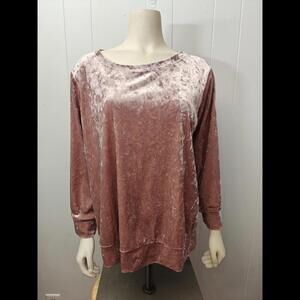 Matty M Velvet Long Sleeve Sweatshirt - Mauve
